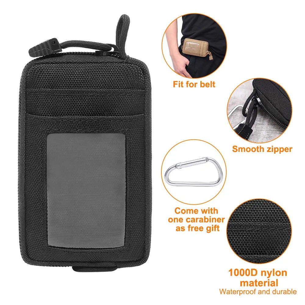 Tactical Card Bag Wallet EDC Molle Pouch Waterproof Key Holder Waist Bag