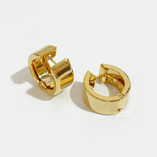 Peri'sBox Gold Sliver Color Metal Small Hoop Earrings