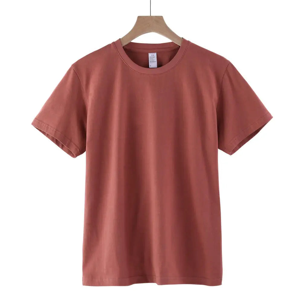 Round Collar Men's T-Shirt 100% Cotton Straight Thin Lightweight T-Shirts