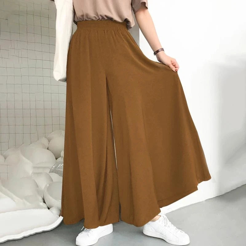 Wide Leg Pants Elastic High Waist Loose Casual Beach Palazzo Pants Trouser