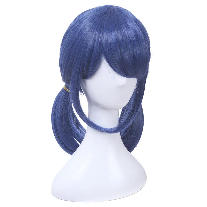 Synthetic Hair Marinette Cosplay Wig Dark Blue Double Ponytails