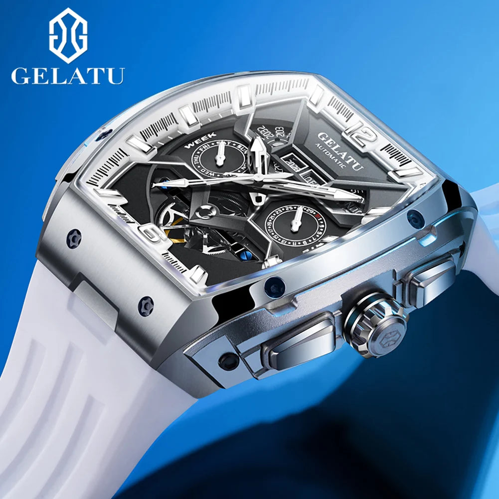 Waterproof Hollow  Relojes Tourbillon Automatic Mechanical  Watch for Man