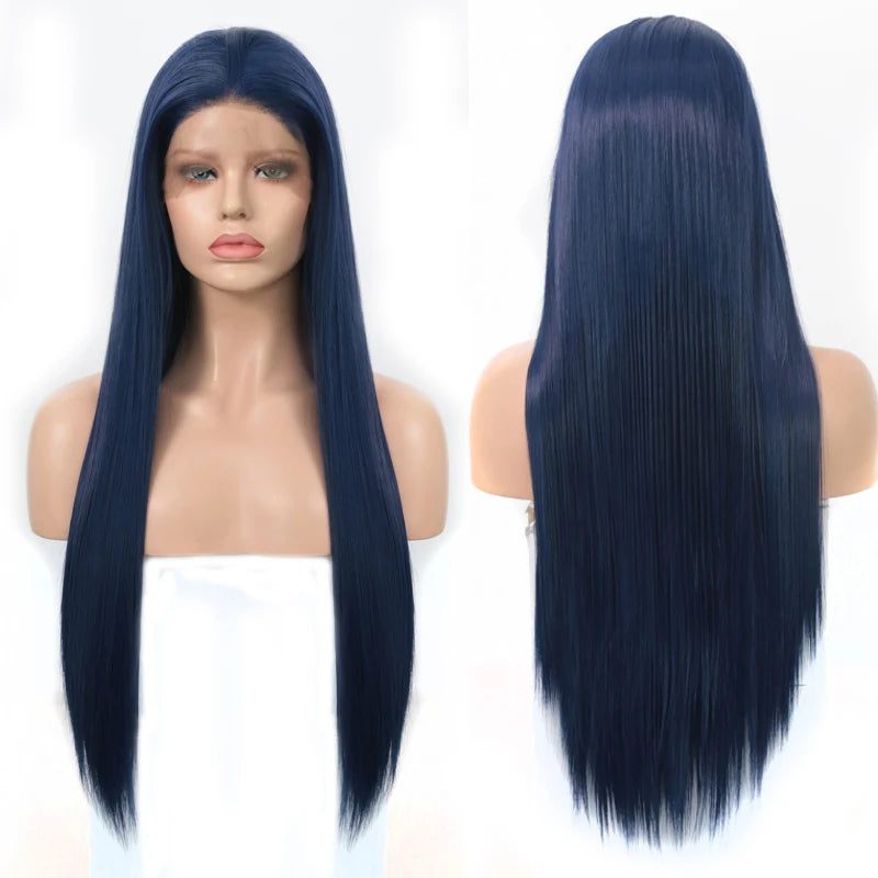 Silky Straight Hair Synthetic Lace Front Wigs with Hairline Wigs for Women