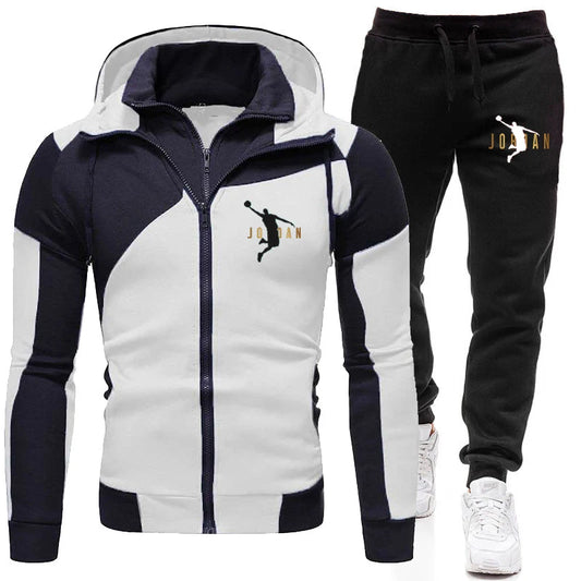 Men's Jacket Tracksuits Casual Two Pieces Sets Zipper Hoodie Gym