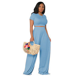 Two Piece Set Women Clothing Casual Wide-Leg Two-Piece Suit Ladies Sets