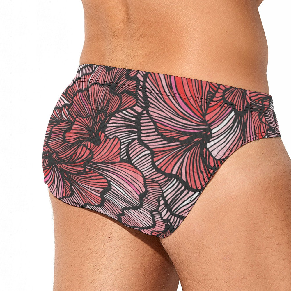 Petal Swirls Men's Swimming Briefs