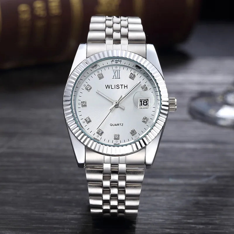 Reloj Hombre  Men Women  Diamond Clock Automatic Date Saat watches