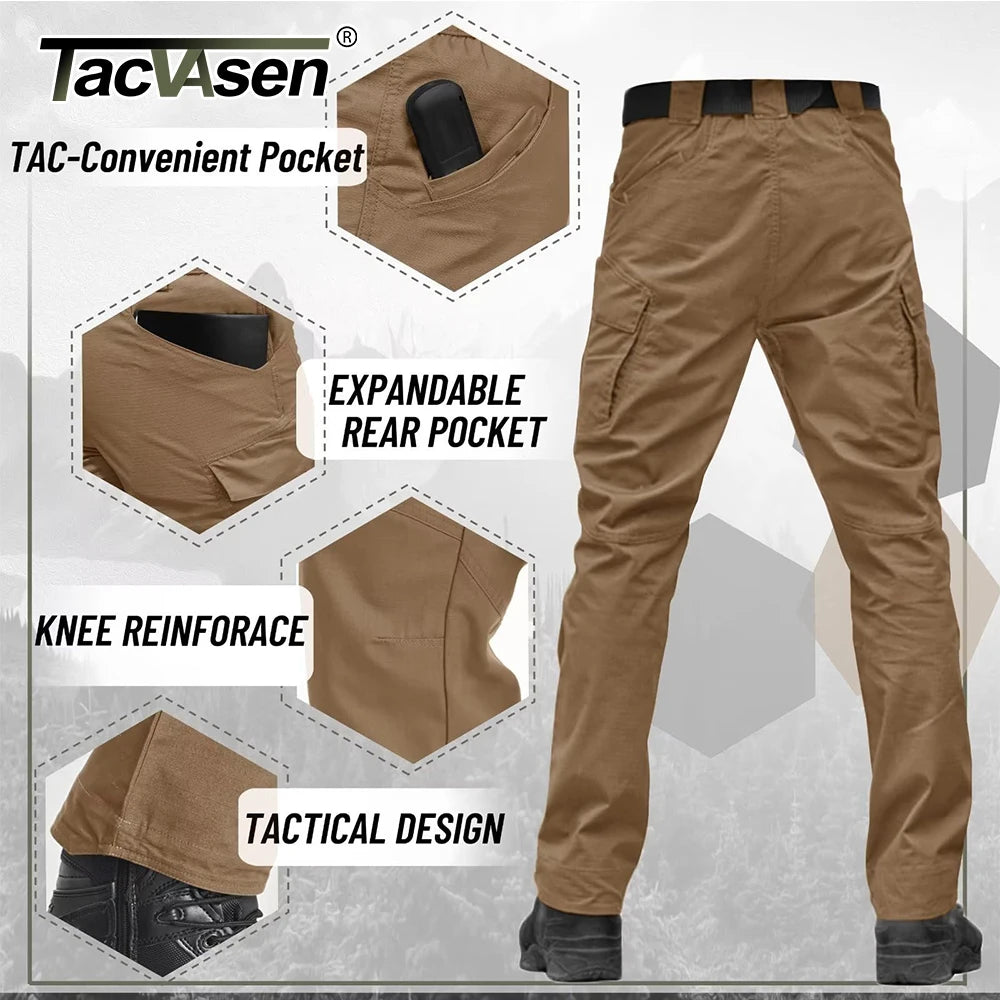 TACVASEN Zipper Pockets Pants Safari Clothing Men‘s Outdoor Cargo Pants