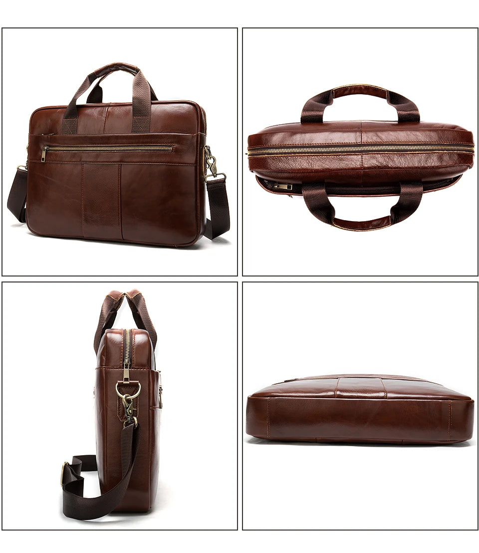 WESTAL Men's Briefcases Bag Men Leather Laptop Bag