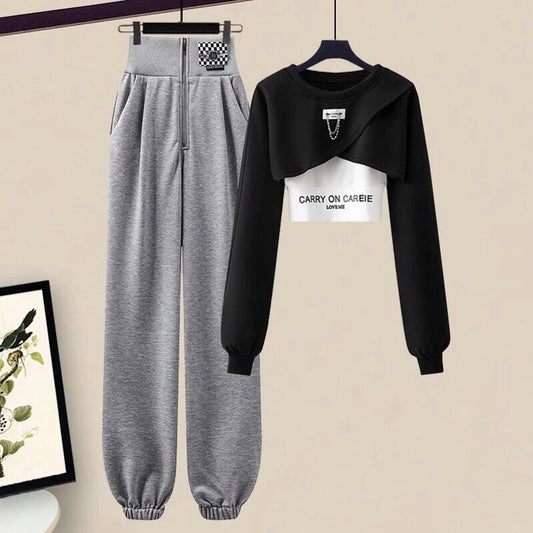 Women's Autumn Winter Tracksuit Set Sweater Top + Vest + Pantsthree-Piece