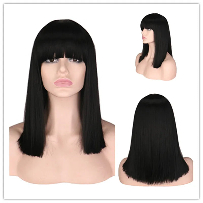 Short Straight Fiber Synthetic Hair Wigs