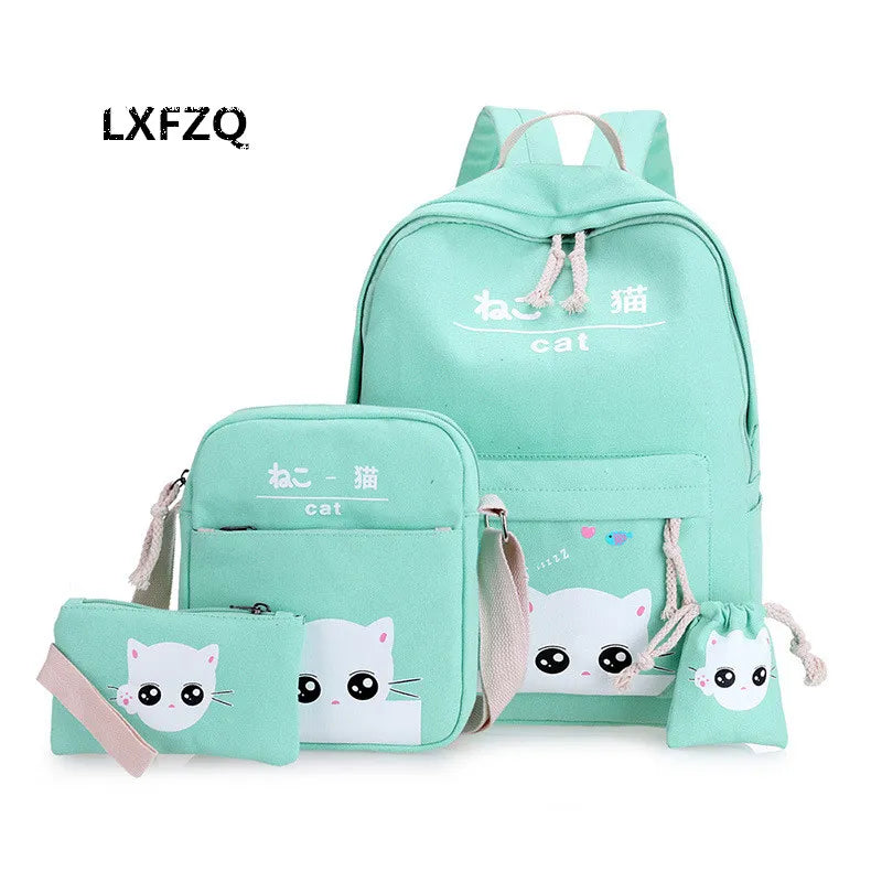 Orthopedic Satchel Backpacks for Children School Bag for Girls,4 set