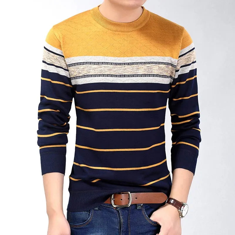 Social Fitness Bodybuilding Striped T Shirts  Pullover Sweater