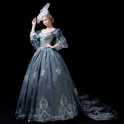 Theatre Clothing Costume Blue Renaissance Victorian Wedding Party Gown