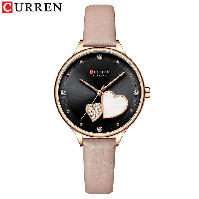 Thin Leather Watches  Fashion Rhinestone Elegant Female Clock Wristwatches