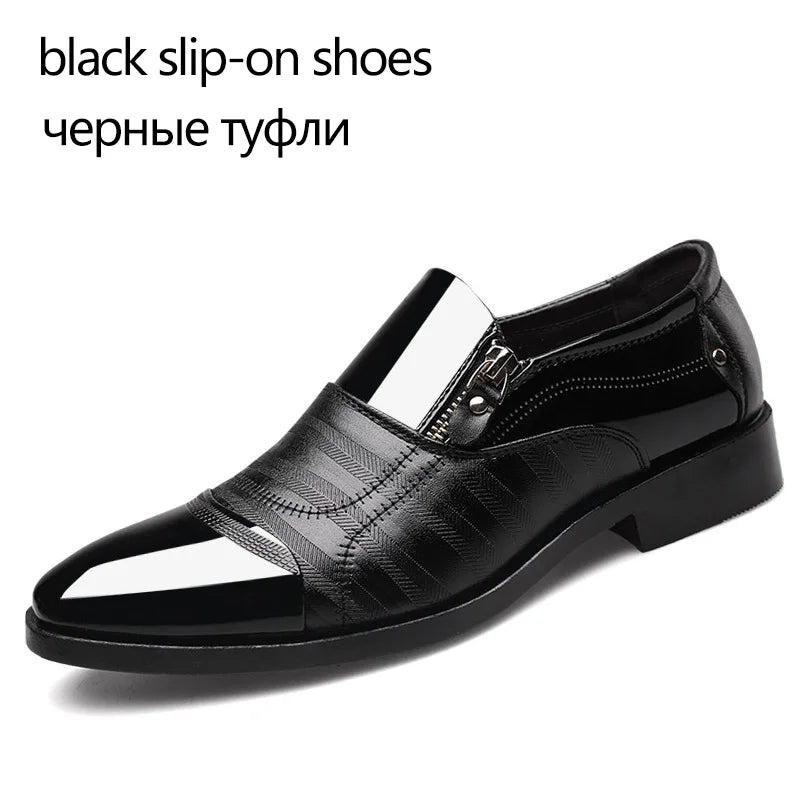 New Classic Leather Men'S Suits Shoes Fashion Slip on Dress Shoes Men Oxfords