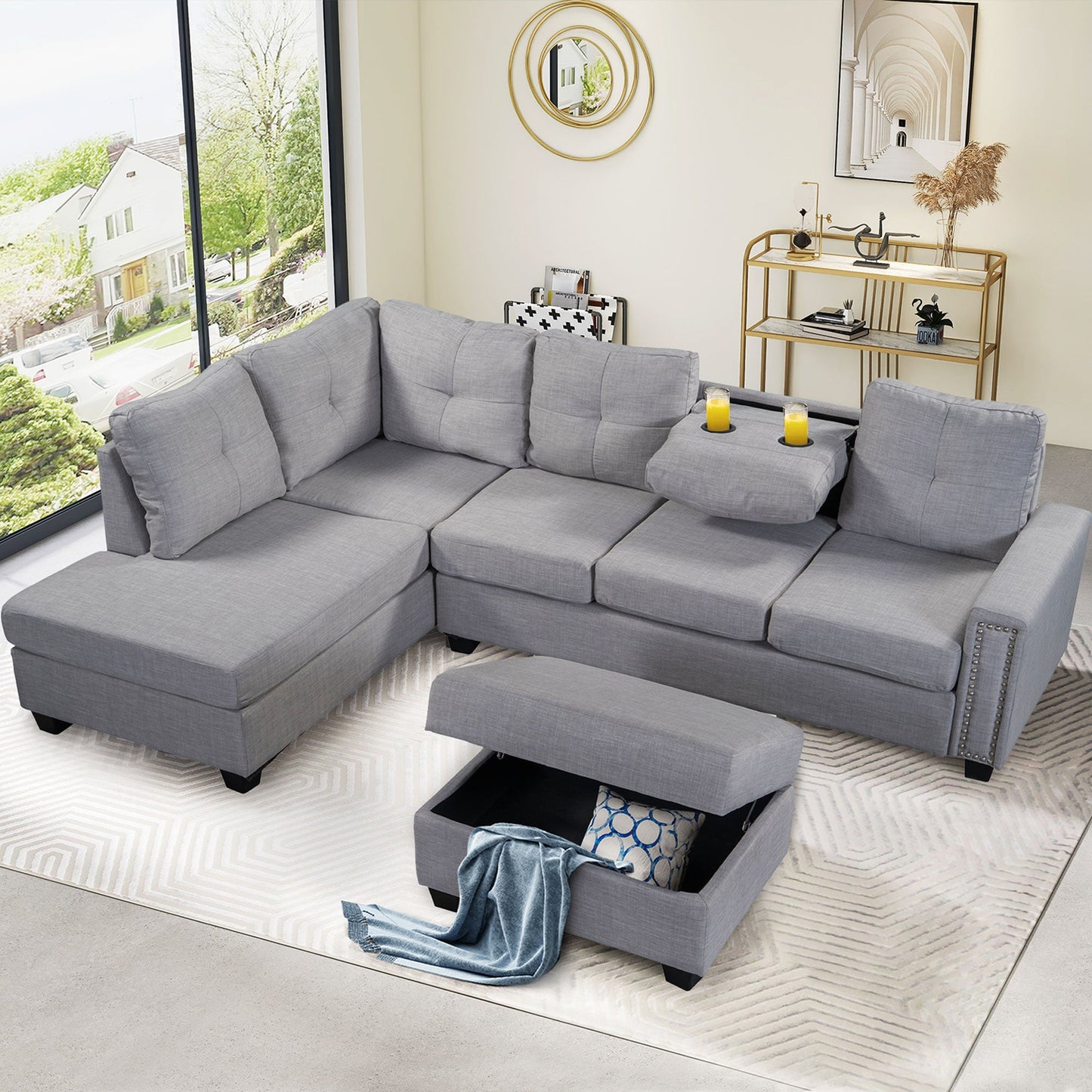 Reversible Sectional Sofa Space L Shaped