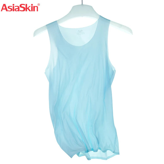 New Brand Clothing Ultra-Thin Ice Silk Men Undershirt Sleeveless Underwear