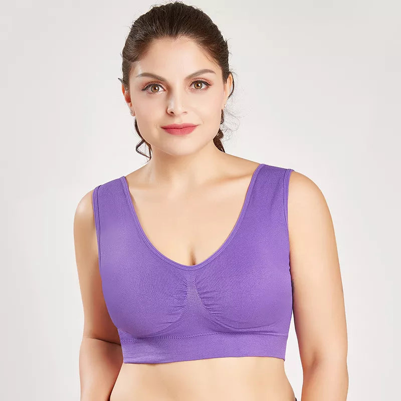 Queenral Plus Size Bras for Women Seamless Bra With Pads