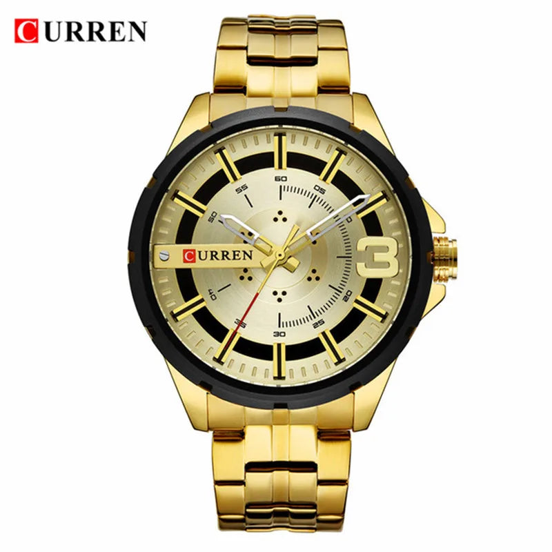 Quartz Business Men's Stainless Steel Wristwatches Waterproof