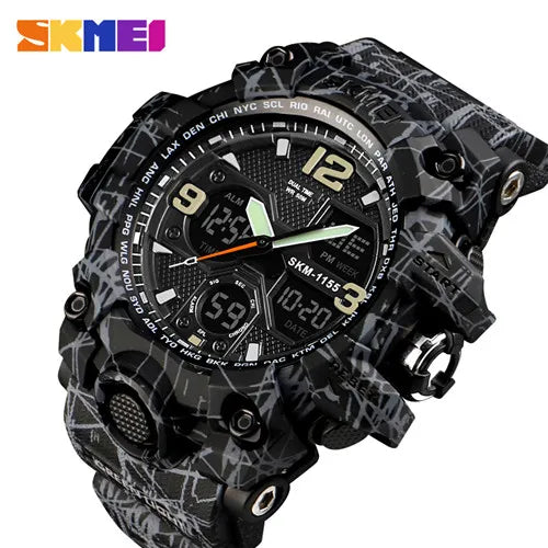 SKMEI Luxury Denim Style Sports Watches Men Digital Quartz Watch