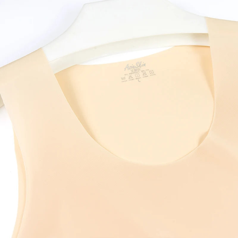 New Brand Clothing Ultra-Thin Ice Silk Men Undershirt Sleeveless Underwear