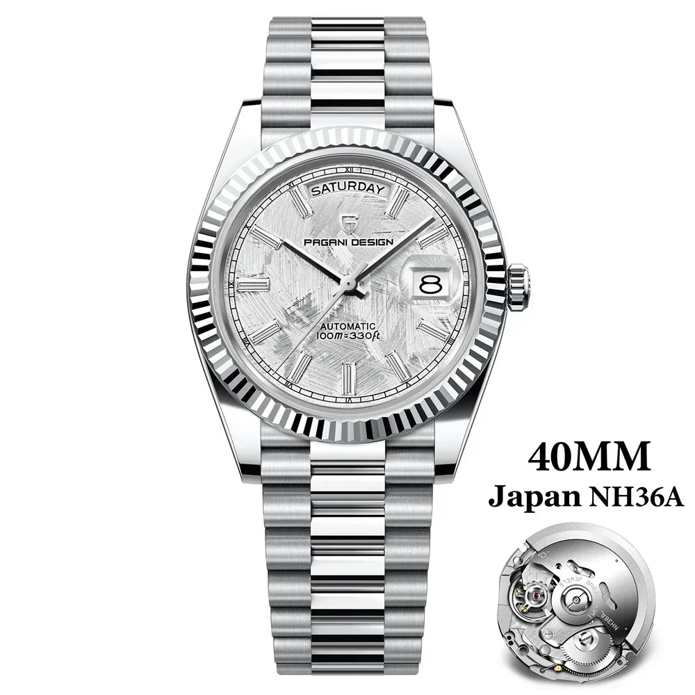 Sapphire Glass Date Wristwatch Men's  Automatic Mechanical Waterproof Watches