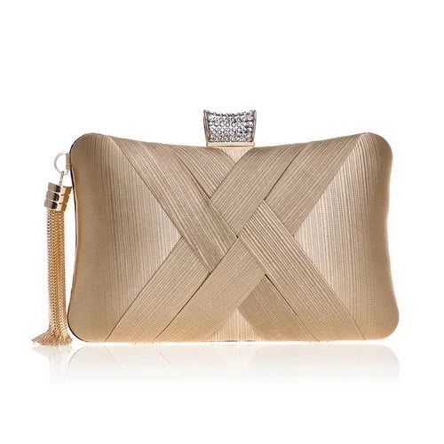 Women Bag Tassel Metal Small Day Clutch Purse Handbags