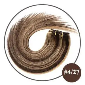 Short Double Weft Clip in Human Hair Extensions Thick Straight Hair Clip