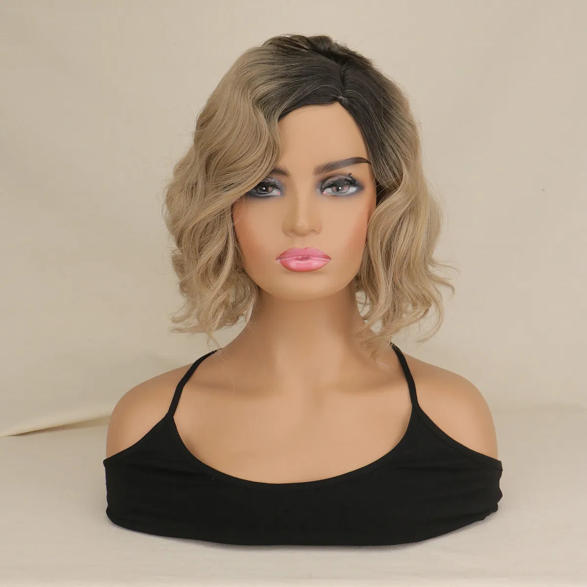 Short Curly Wigs Women Natural Black Heat Resistant Synthetic Hair Wig