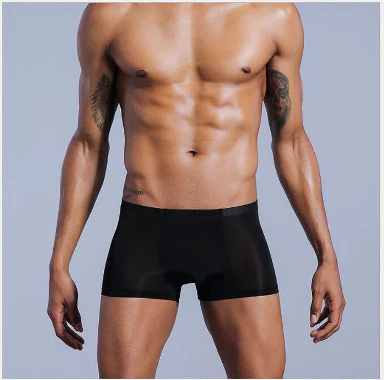 Very Thin Men's Underwear Nylon Ice Silk Boxers Double Bagged Boxers