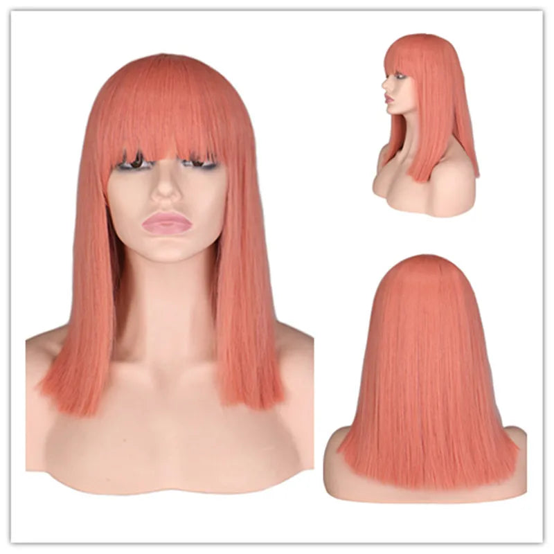 Short Straight Fiber Synthetic Hair Wigs