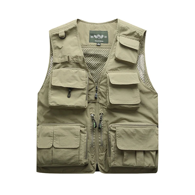 Outdoor Men's Tactical Fishing Vest Jacket Man Safari Jacket