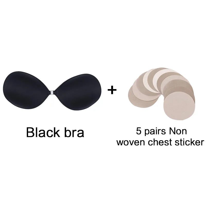 Silicone Bra Invisible Push Up Sexy Strapless Bra Stealth Adhesive Backless