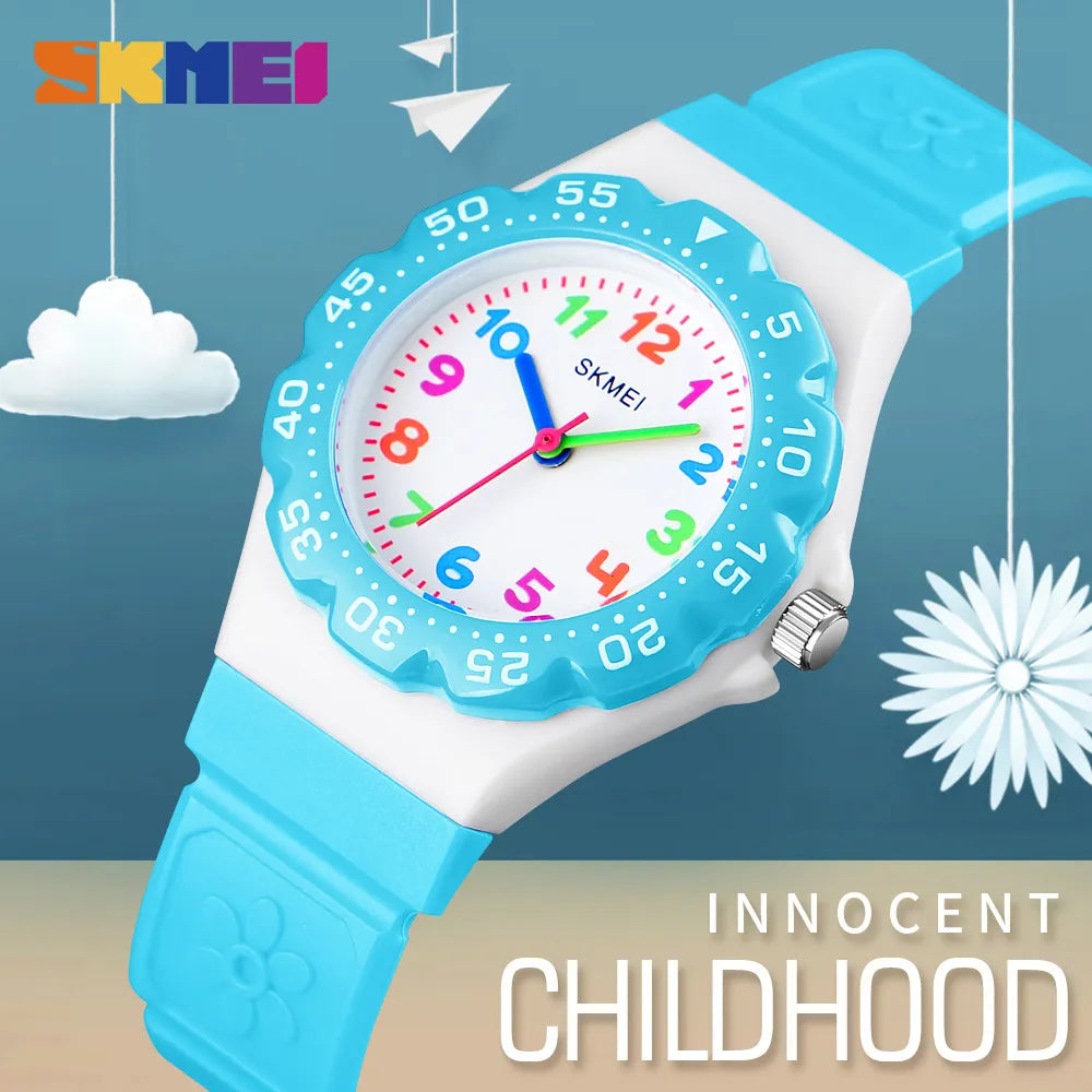 SKMEI NEW Kids  Outdoor Sports Waterproof PU Wristband Quartz Children Watches