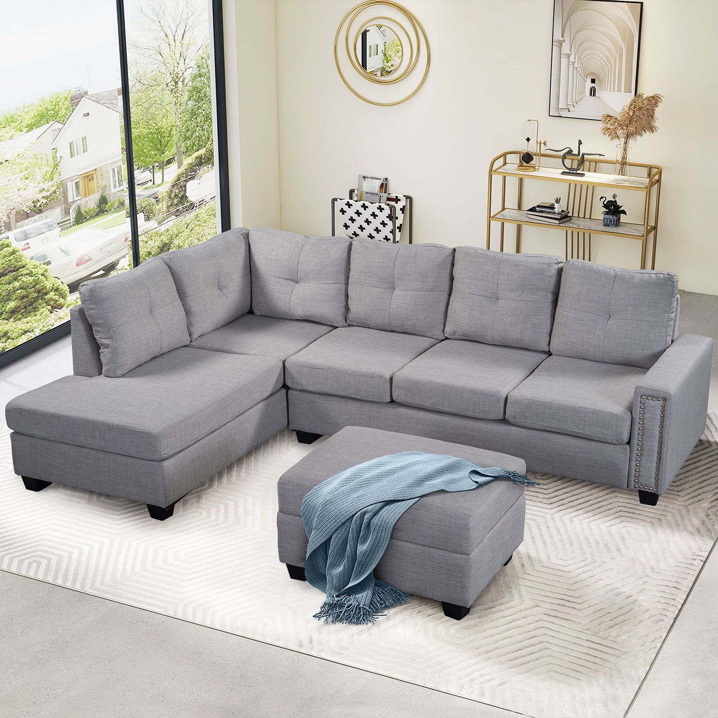 Reversible Sectional Sofa Space L Shaped