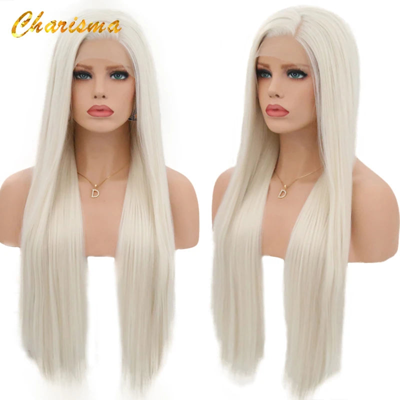 Silky Straight Hair Synthetic Lace Front Wigs with Hairline Wigs for Women