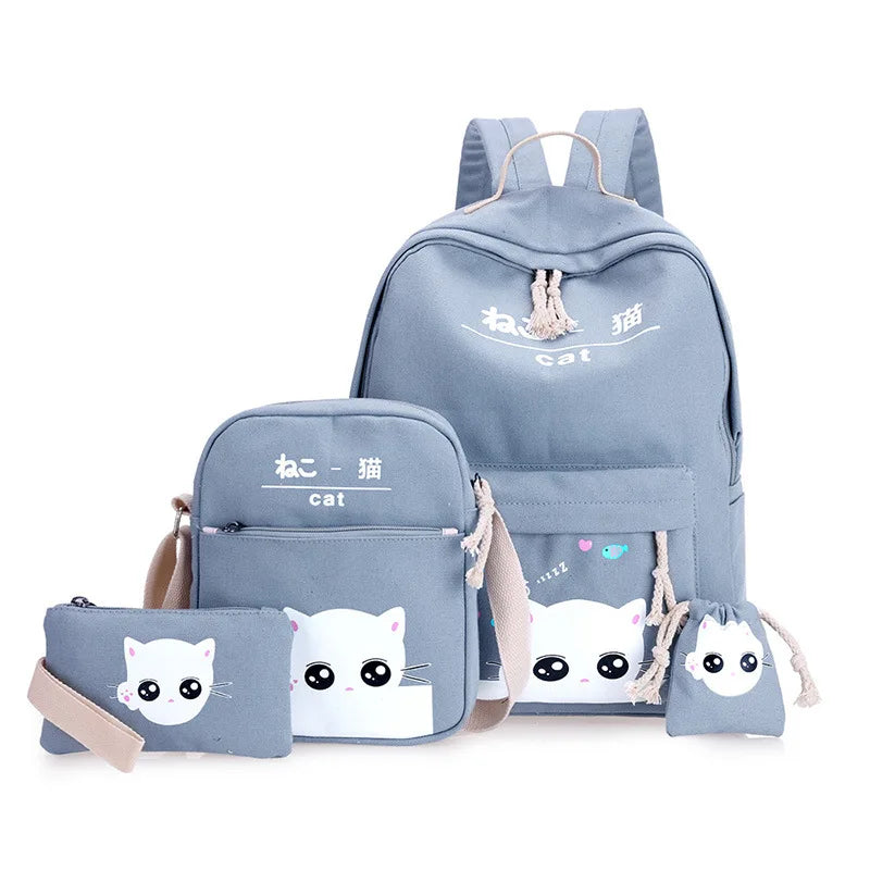 Orthopedic Satchel Backpacks for Children School Bag for Girls,4 set