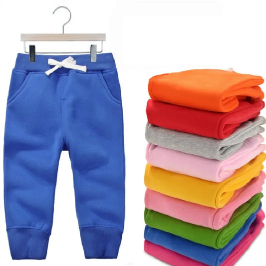 Winter Warm Velvet Sweatpants for 1-5 Yeas Babies Boys Girls Casual Sport Pants