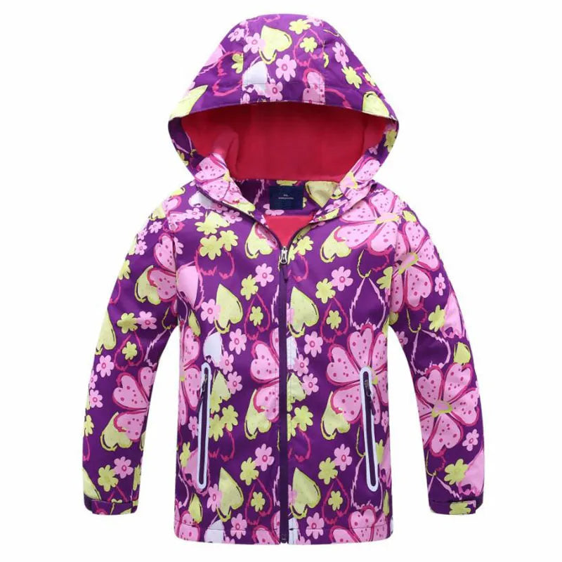 Windbreaker Jacket for Child Clothing  Brand Flower Polar Fleece Outerwear