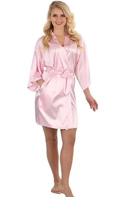 Sexy Large Size Sexy Satin Night Robe Lace Bathrobe Wedding Bride Robes