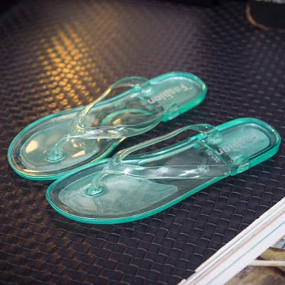 Women Jelly Flip Flop Beach Flat Slippers