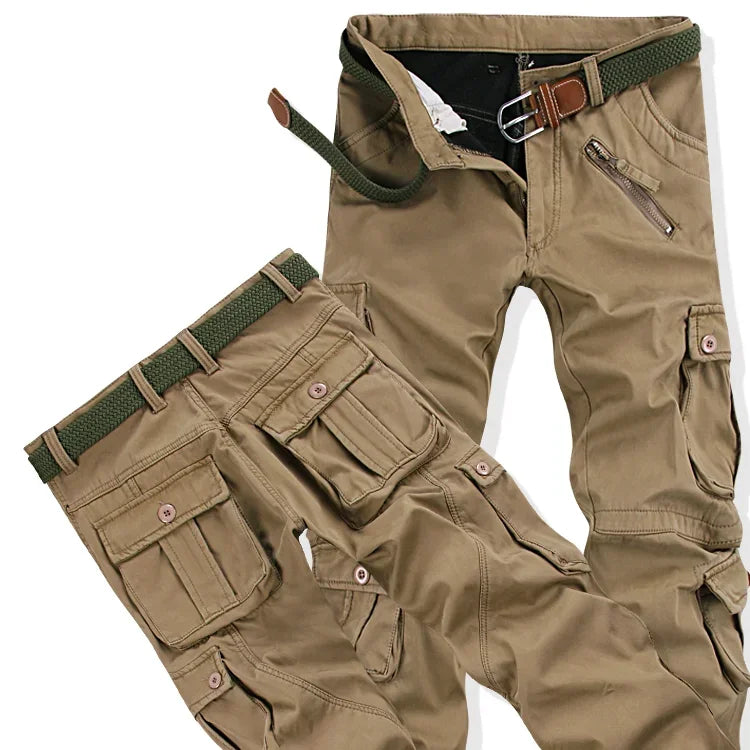 Men's Winter Pant Thick Warm Cargo Pant Casual Fleece Pocket Fur Trouser