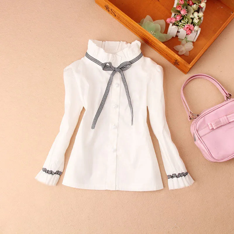 Spring Fall Cotton Ruffles Blouses Sleeve Tops Baby Clothes