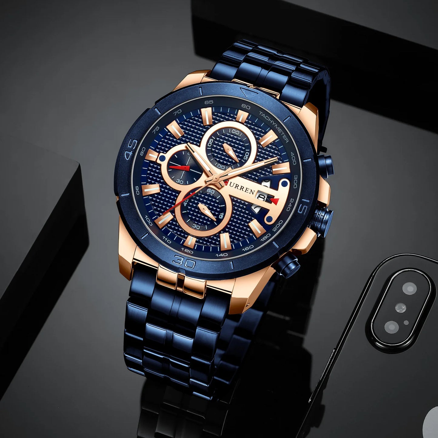 Stainless Steel Waterproof Watches Men's Luxury Men Wrist Quartz Wristwatches