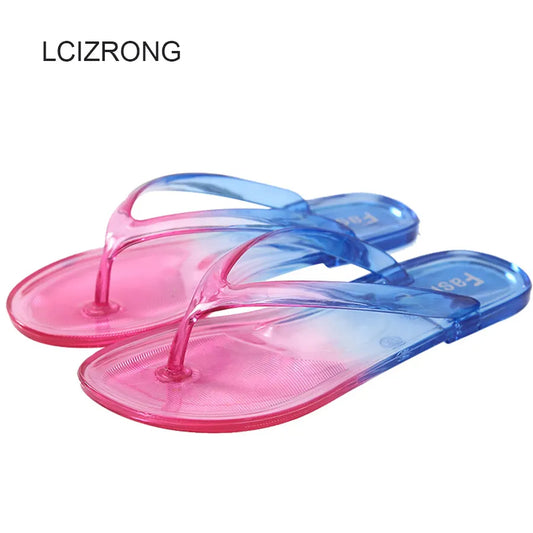 Women Jelly Flip Flop Beach Flat Slippers