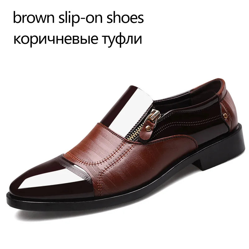 New Classic Leather Men'S Suits Shoes Fashion Slip on Dress Shoes Men Oxfords