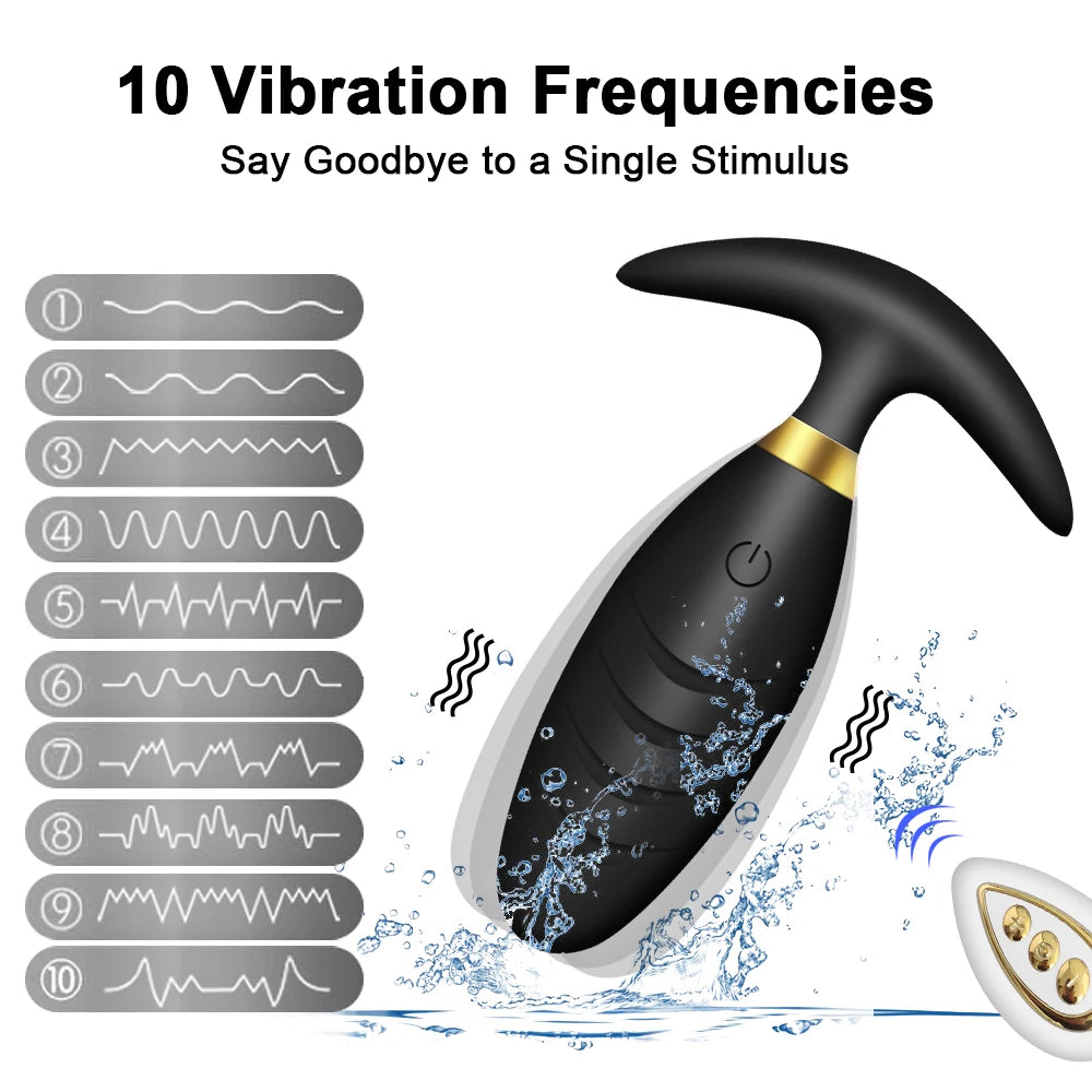 Wearable Silicone Anal Butt Plug Vibrator With Wireless Remote Control