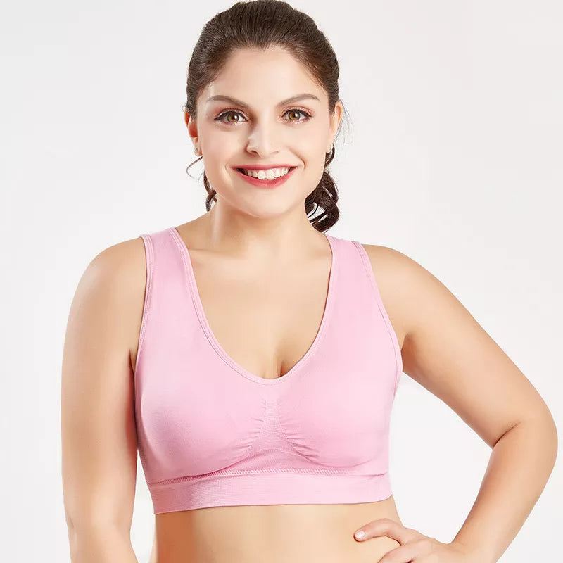 Queenral Plus Size Bras for Women Seamless Bra With Pads