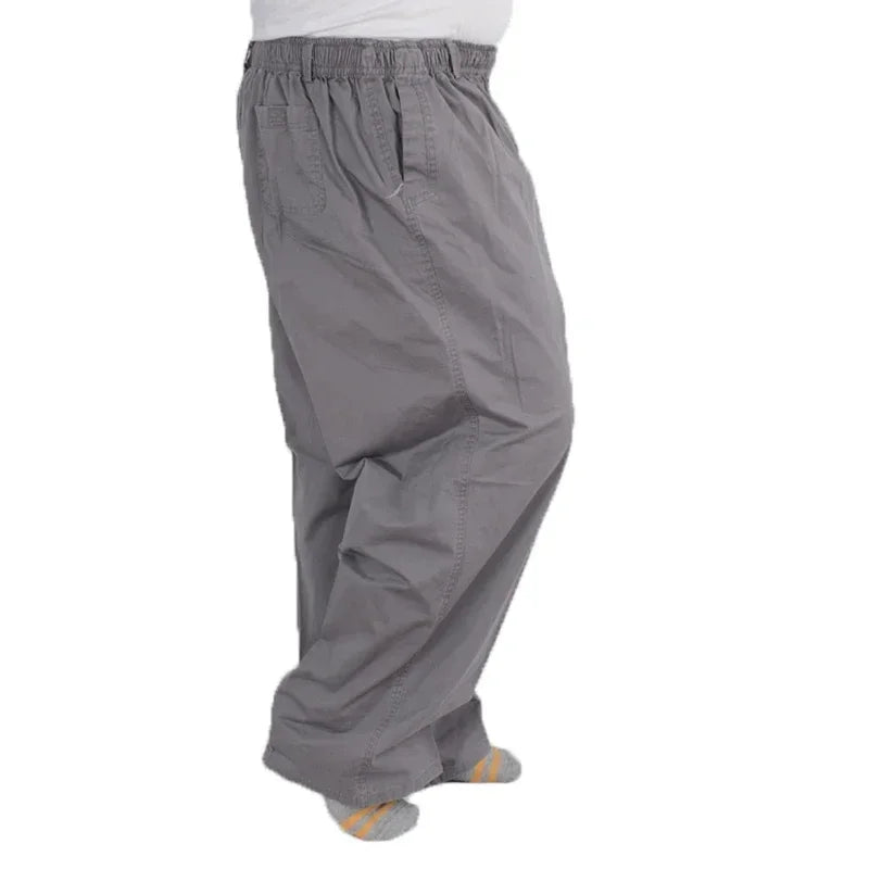 Men's Summer Thin Elastic Band High Waist Cotton Casual Trousers